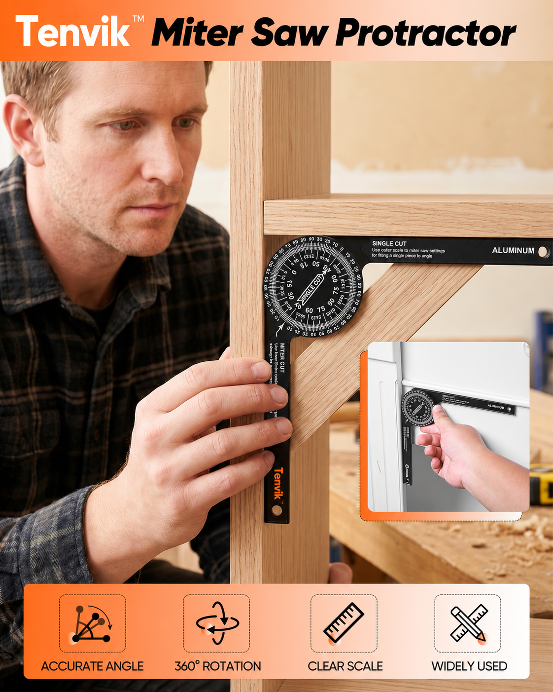 Aluminum Miter Saw Protractor