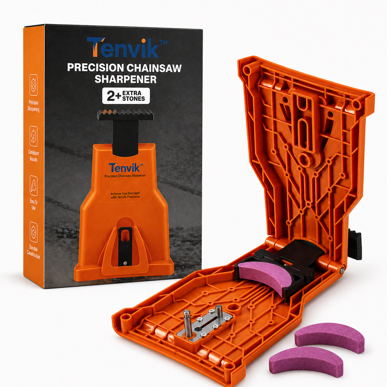 Chainsaw Sharpener File Kit — 8-Piece Manual Saw Chain Sharpening Set